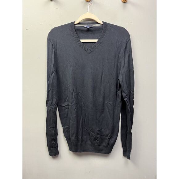 Gap Sweater Mens Size Medium‎ Tall V Neck Dark Blue Pima Cotton Casual Golf - Picture 1 of 6